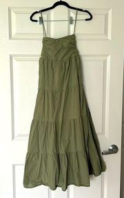 Green maxi spaghetti strap dress