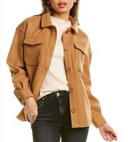 NWT  Cognac Brown Shirt Tail Shacket