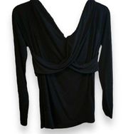 FABLETICS Black Jersey Knit Off Shoulder Switchback Long Sleeve Top X-Large