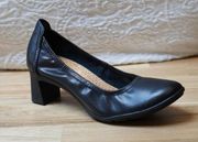 Clarks Neily Pearl Classic Black Office Heel Cushioned Insole Pumps Size 6.5