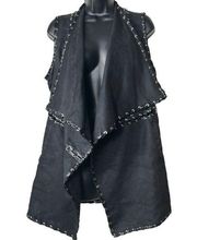 Carmen Marc Valvo Black Faux Suede Vest