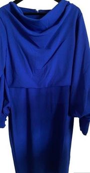 Shelby & Palmer Royal Blue Balloon Sleeve Midi Dress Size 8