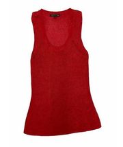 Adrienne Vittadini Red Sleeveless Racerback Stretch Top Size L Large