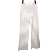 Diane Von Furstenberg Tan Cream Stripe Bacchini Wide Leg Pants Size 4