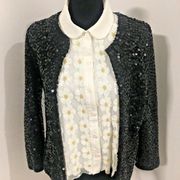 LOT OF 2 PINS & NEEDLES Sequin Top L & WHITEHOUSE BLACK MARKET Sequin Cardigan M