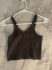 Brown Knit Crop Top US S