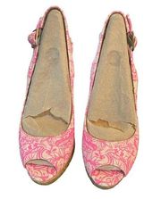 Lilly Pulitzer Krisie Pink Leather Cork Wedges. Brand new! Barbie shoes