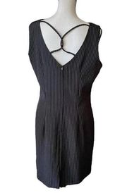 Fredericks of Hollywood crisscross black pinstriped dress. Size medium