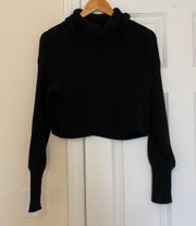 Black Cropped Turtle Neck Sweater