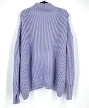 NWT Asos Chunky Oversized Lilac Purple Knit Sweater Women’s size Large fisherman