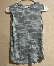 AG Adriano Goldschmied Ashton camo camouflage line. sleeveless tee shirt XS