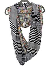 Tommy‎ Bahama Circle Scarf Floral Striped Womens Mixed Print Modal Multicolor