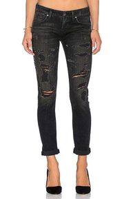 AGoldE Chloe Low Rise Slim Liverpool Distressed