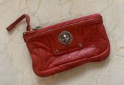 Marc Jacobs Red/Orange Leather Coin Purse So Cute!