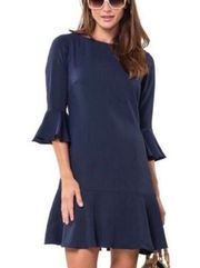 Sail to Sable Navy Bell Sleeve Mini Dress NWT 8