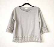 Lili Sidonio x  Gray Cut Out Fringe Top Size Small