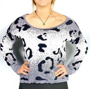 Material Girl Leopard Print Sweater Size L