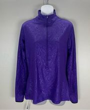 Nike  Pro Dri-Fit Quarter Zip Purple Snakeskin Print Long Sleeve Top Size Large