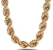 14k Real gold Rope 4 mm necklace | gift | Birthday | Holiday | Rope Chain | 18"