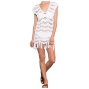 Shoshanna Swim Ivory Dolman Sleeve Macramé Tunic