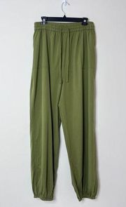 BP Womens Joggers Green Cotton Blend High Rise Drawstring Pockets Plus 2X