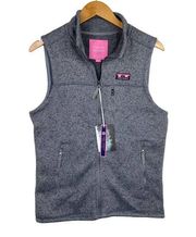 NWT Simply Southern Dark Heathered Gray Full Zip Fleece Lined Vest Size Small