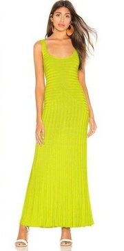 Mara Hoffman Michaela Lime Green Knit Sweater Tank Midi Maxi Dress Small