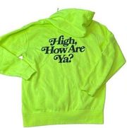 Jeffree Star Sweater Large Neon Green Black Hoodie Hooded Pockets USA MADE *