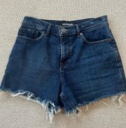 High Waisted Ripped Denim Shorts