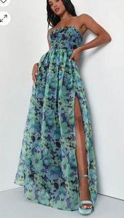 Lulu’s Wonderful Waltz Strapless Bustier Maxi Dress