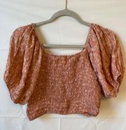 Copper Closet Pink Puff Shoulder Top