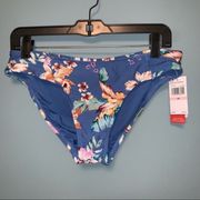 Jantzen Low Rise Blue Floral Bikini Bottom Chlorine Resistant Size 10