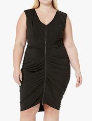 City Chic dress ruched zippered NEW xxl  black lined stretch sold out size here!