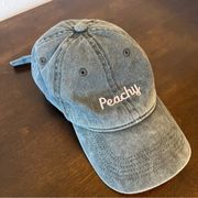 Brandy Melville Washed Gray Peachy Graphic Hat Dad