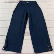 CAbi Navy Blue Crop Pull On Pants Size Small