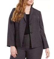 NWT Le Suit Plus Size Dark Grey Blazer Suit Jacket Size 12