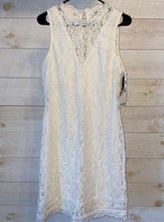 KENSIE Women’s White Lace Sleeveless Dress Size 14 NEW