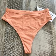 Peach hi cut bikini bottoms