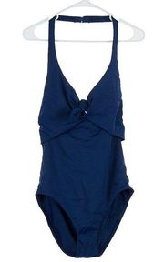 LOFT Beach Navy Halter One Piece Swimsuit NWT