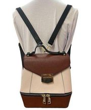 Steve Madden Mini Purse/Backpack Brown and Cream/ Bone White Convertible Purse