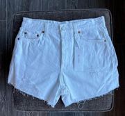 AG white alexxis white denim shorts