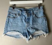 Levi’s‎ 501 Studded Distressed Women’s Button Fly Jean Shorts size 28