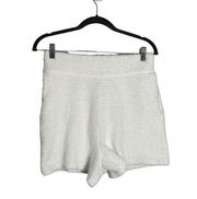 Culpos X INC White Fuzzy Comfy High Rise Waist Shorts Small