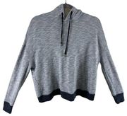 Banana Republic Navy Gray Long Sleeve Hooded Open Back Short Sweatshirt Size S