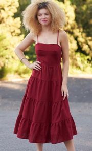 Comfy And Ready Sally Spaghetti Strap Dress In Red Size Large 