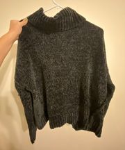 Black Knit Turtleneck Sweater 