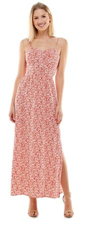 NWT  Molded Cup Maxi Dress red