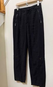 T Tahari Black Viscose Blend Pocket Straight Leg Pant See Description Size 4/S