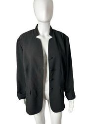 Vintage Danny & Nicole Black Inverted Collar Blazer Womens Size 16