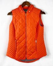 CROWN & IVY Solid Puffer Vest Orange NWT in Small